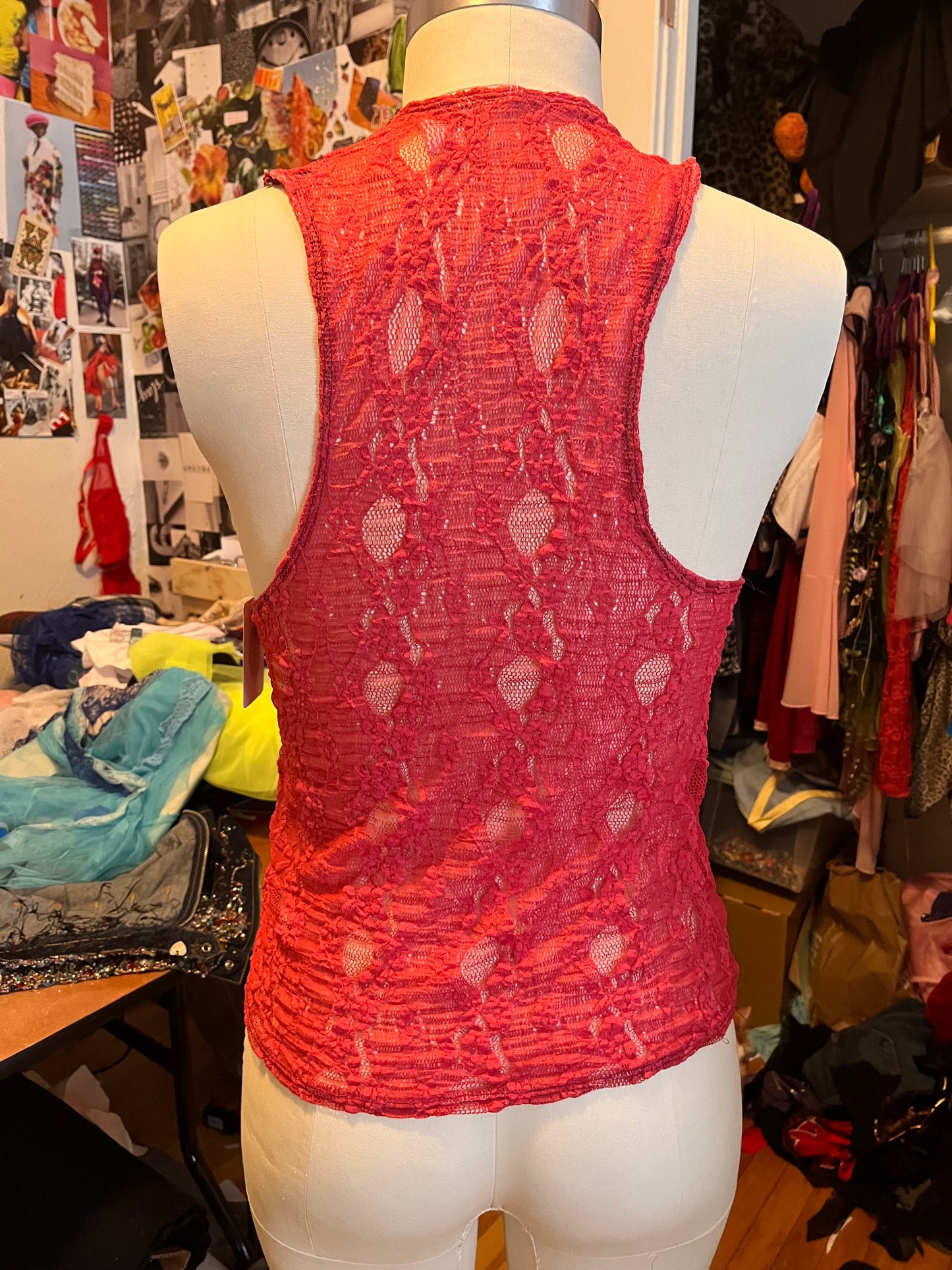 RTS Pink Lace Tank (Sz M/L)