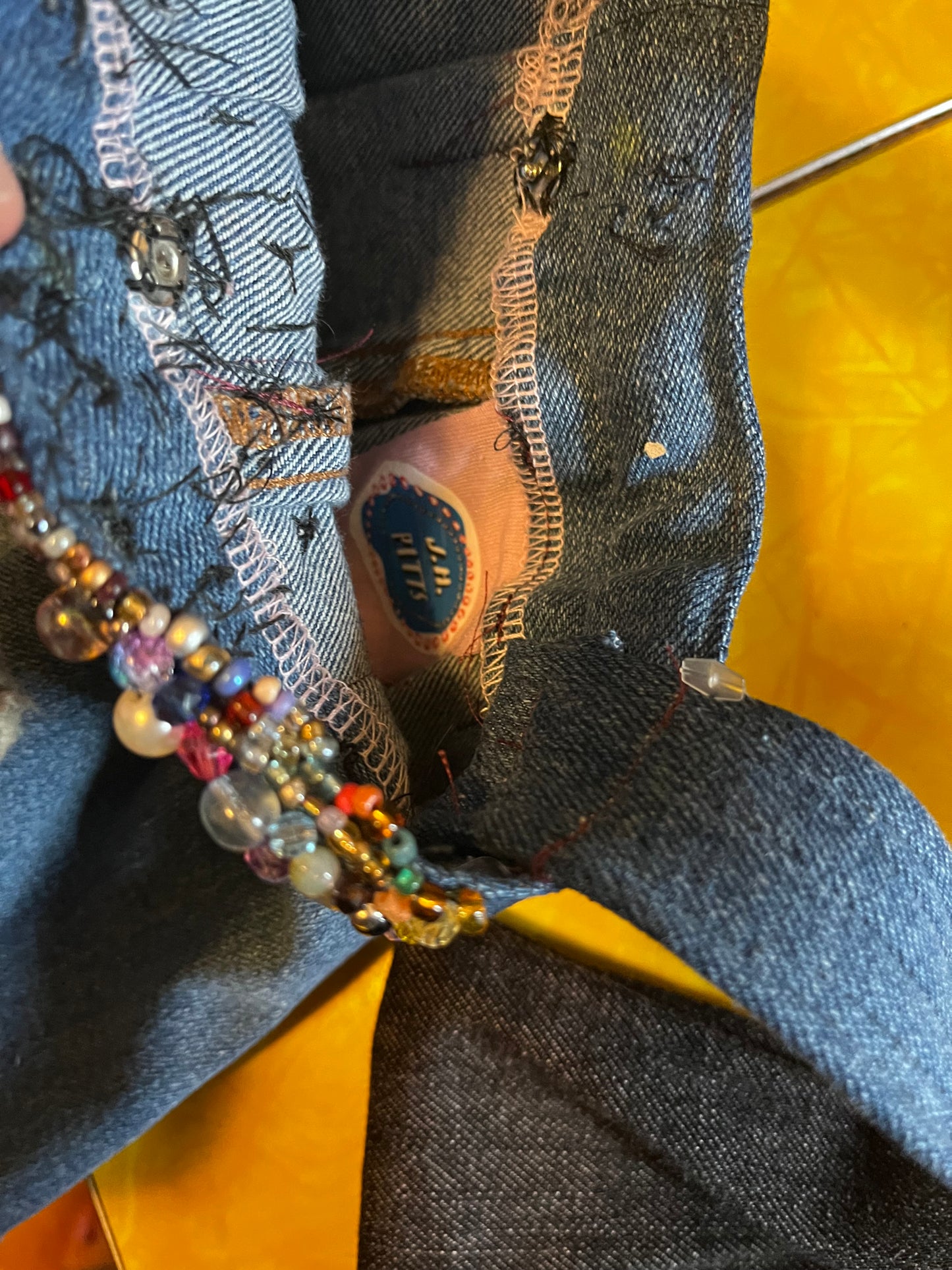 RTS Beaded Jurse (Blue Jean Skirt Purse)