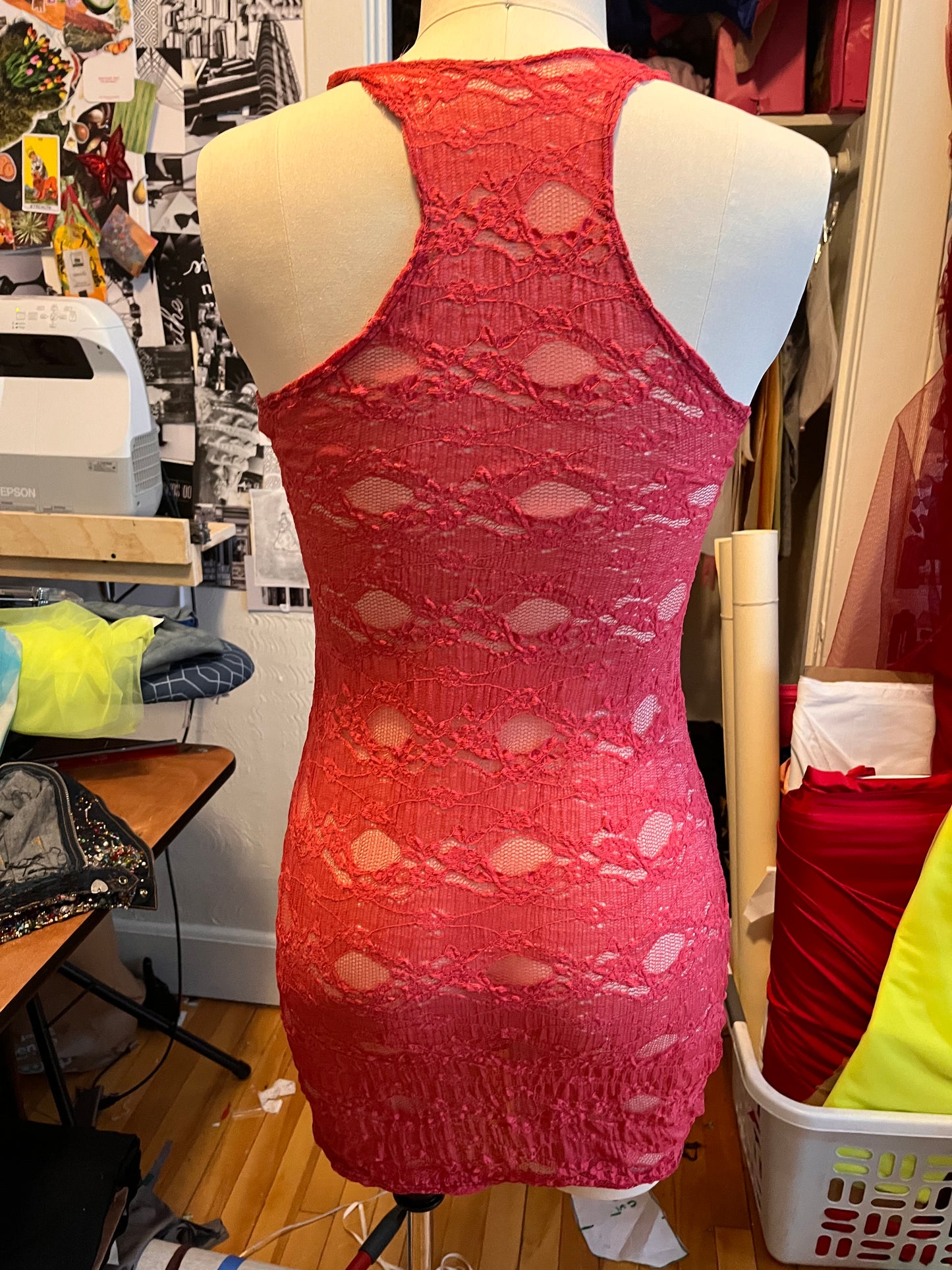 RTS Tina Dress (pink lace) Sz. M/L