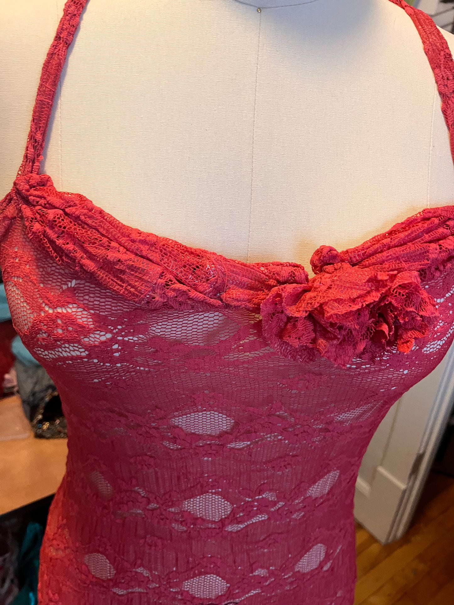 RTS Tina Dress (pink lace) Sz. M/L