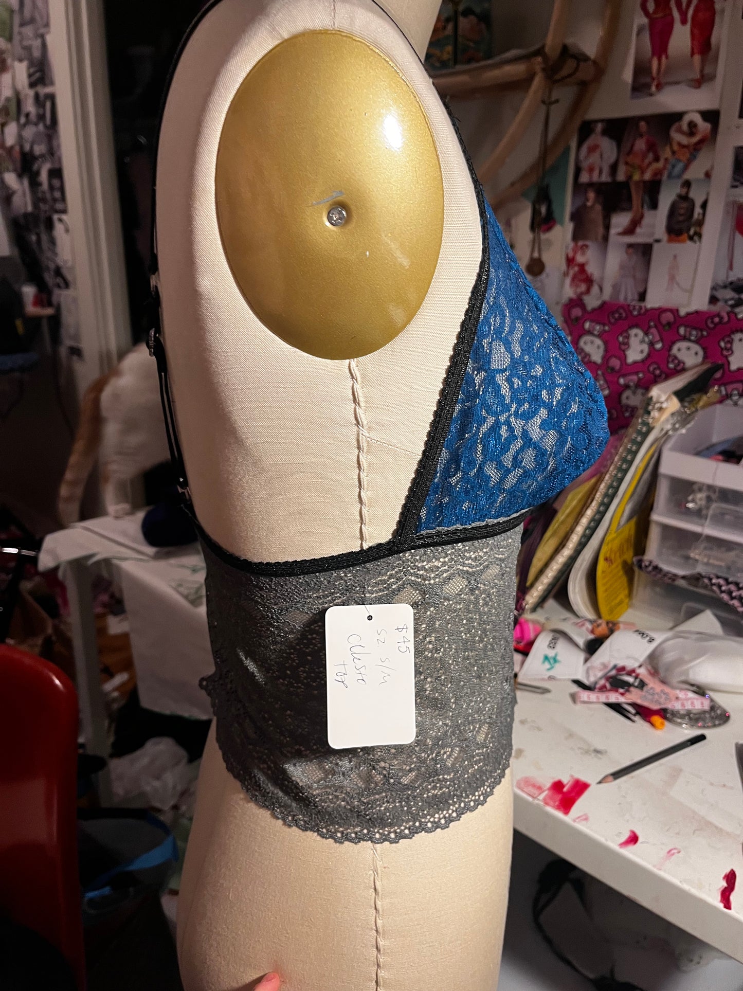 RTS Celeste Top (teal and gray) (Sz s/m)