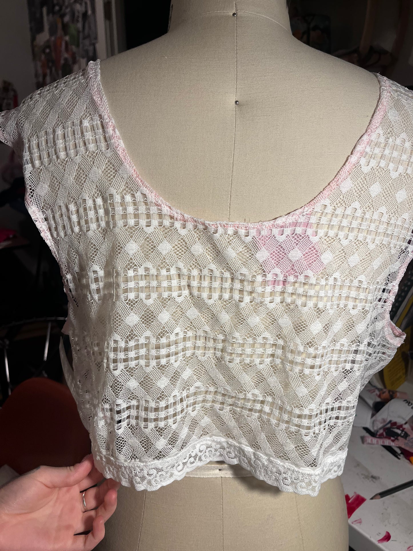 RTS Lily Top (white lace) (sz L)