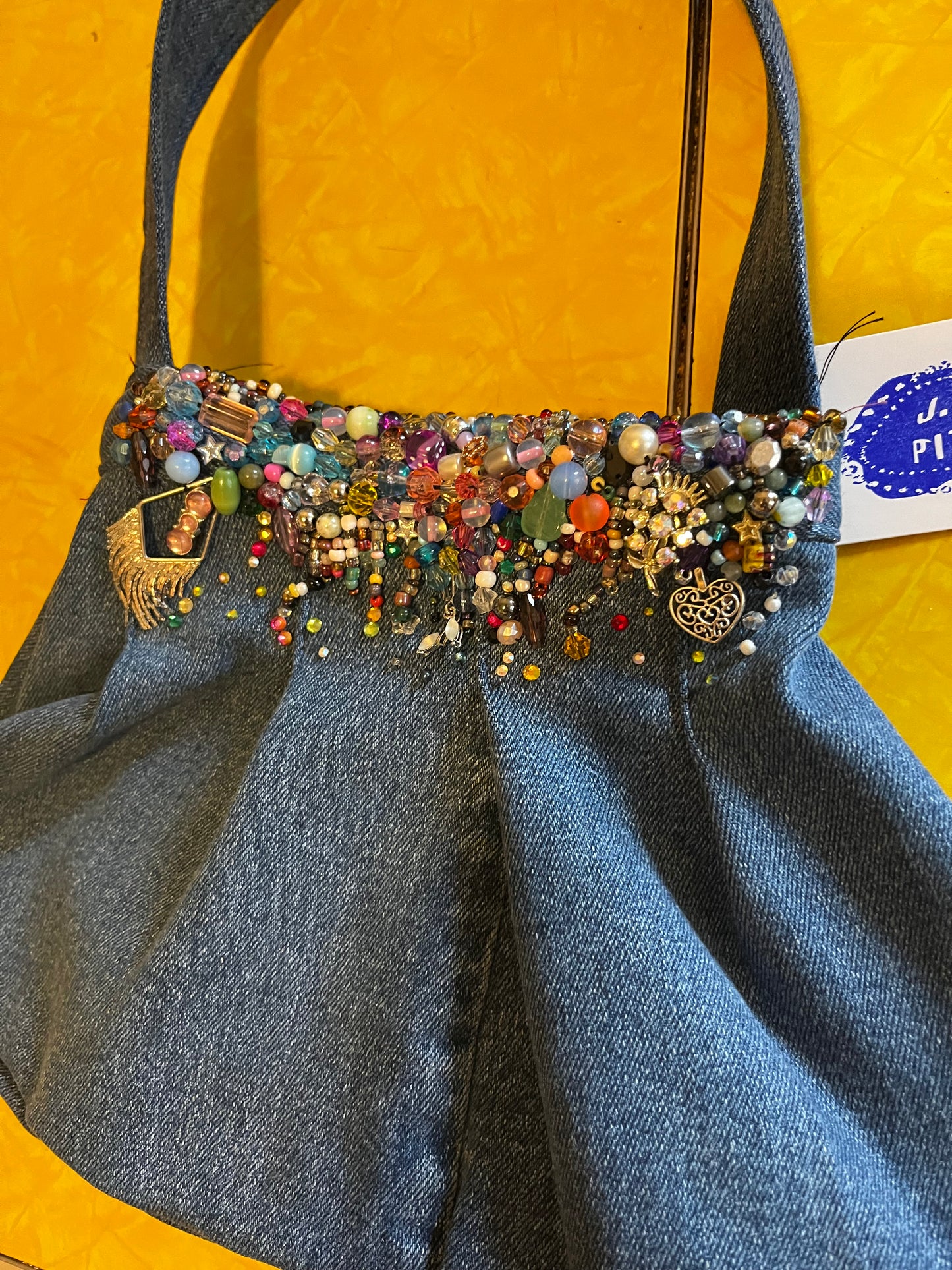 RTS Beaded Jurse (Blue Jean Skirt Purse)