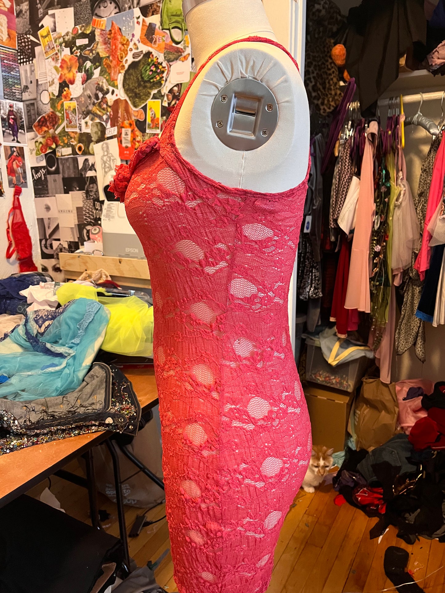 RTS Tina Dress (pink lace) Sz. M/L
