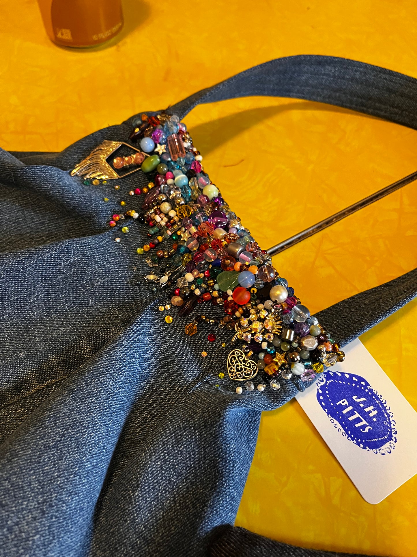 RTS Beaded Jurse (Blue Jean Skirt Purse)