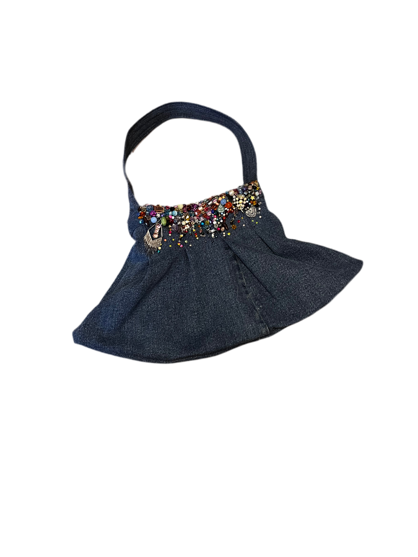 RTS Beaded Jurse (Blue Jean Skirt Purse)