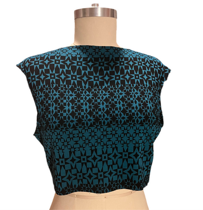 RTS Lily Top (black and teal, sz M/L)