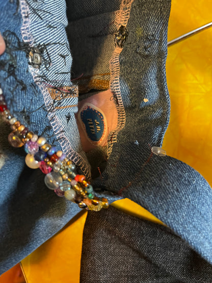RTS Beaded Jurse (Blue Jean Skirt Purse)