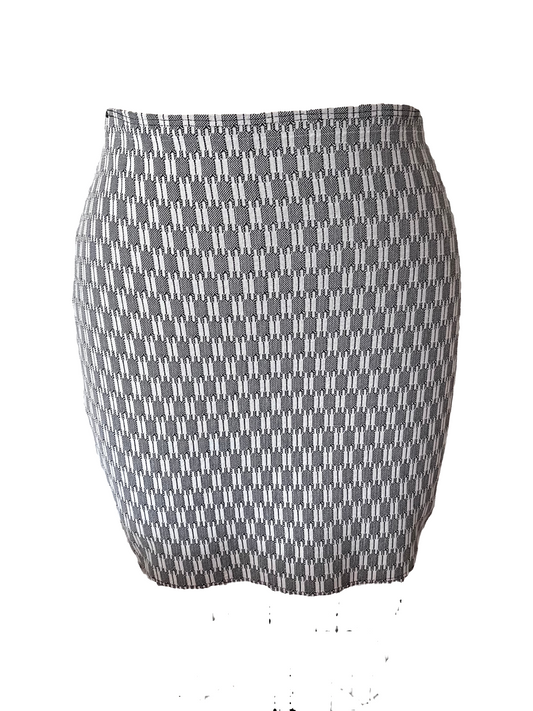 RTS Evan mini skirt S/M (black and white jacquard knit)