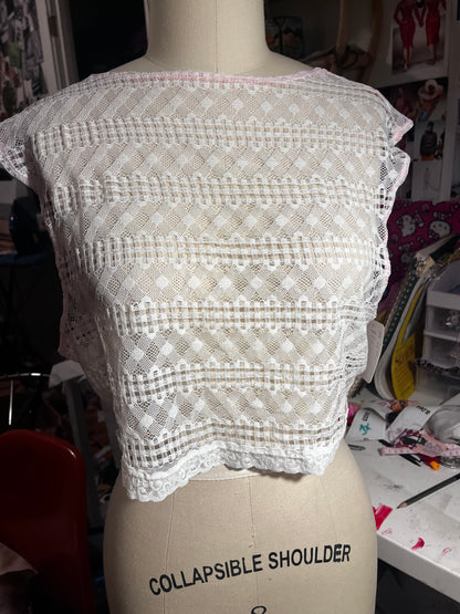 RTS Lily Top (white lace) (sz L)