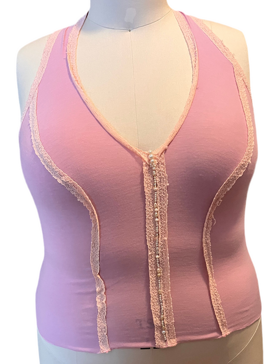 RTS Beaded Buttercup Halter Top (1X)