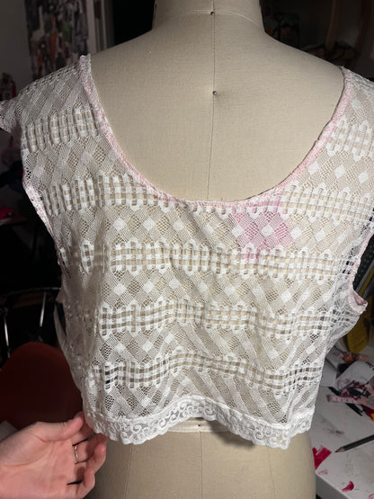 RTS Lily Top (white lace) (sz L)