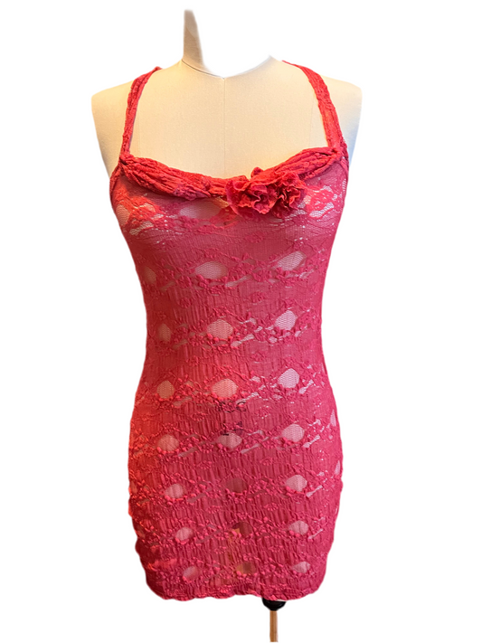 RTS Tina Dress (pink lace) Sz. M/L