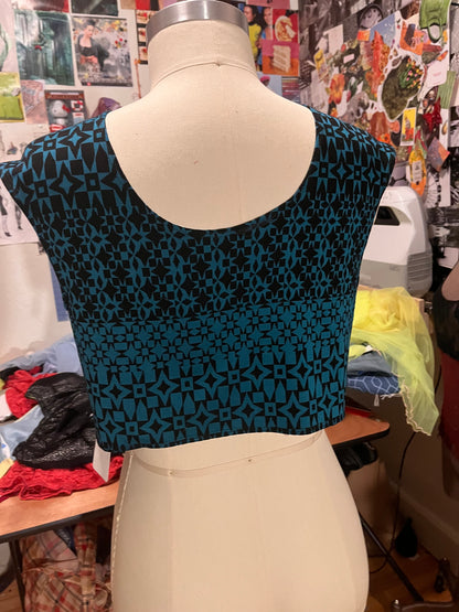 RTS Lily Top (black and teal, sz M/L)
