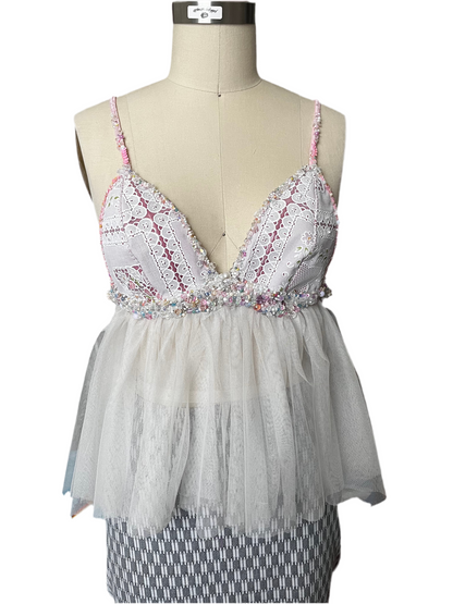 RTS Babydoll Top (hand beaded) sz s/m