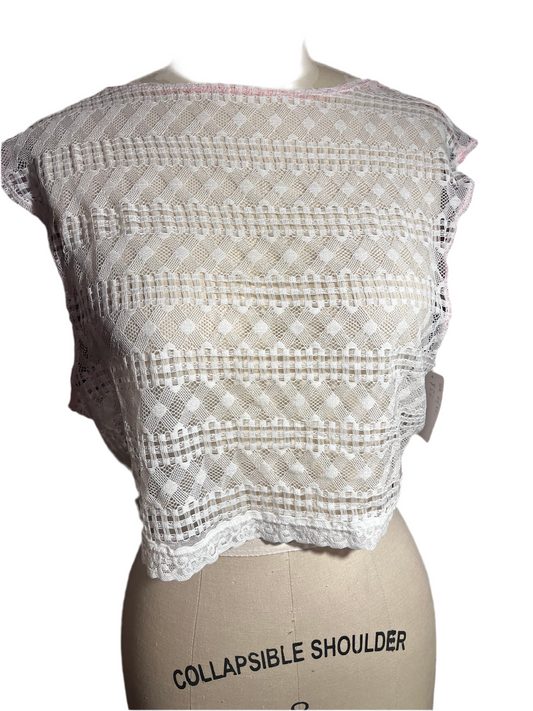 RTS Lily Top (white lace) (sz L)