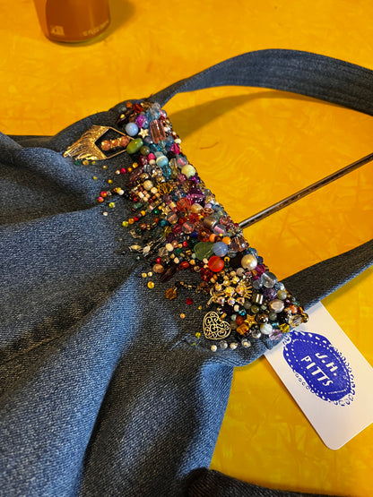 RTS Beaded Jurse (Blue Jean Skirt Purse)