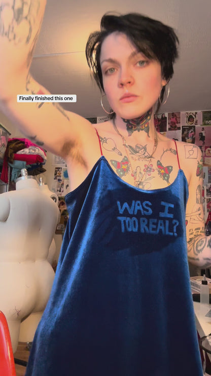 RTS Was I too real? velour mini dress (sz s/xs)